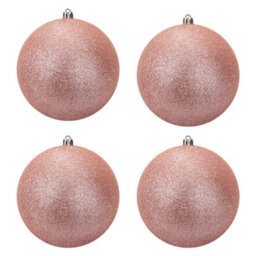 Christmas Bauble Decoration Hanging Tree Ornament X 4 7Cm Rose Gold - thumbnail 1