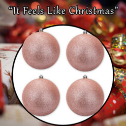 Christmas Bauble Decoration Hanging Tree Ornament X 4 7Cm Rose Gold - thumbnail 7