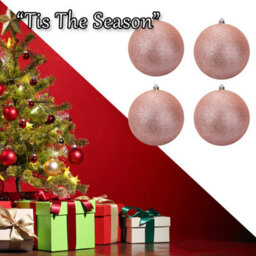 Christmas Bauble Decoration Hanging Tree Ornament X 4 7Cm Rose Gold - thumbnail 6