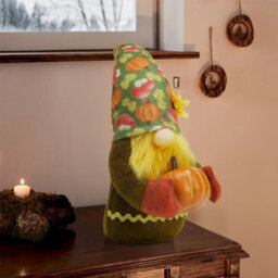 Living And Home Handmade Autumn Harvest Gnome Decoration Fall Ornament 14Cm (W) X 34Cm (H) - thumbnail 1