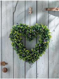 Smart Garden Marco Paul Hanging Artificial Lavender Heart Wreath - thumbnail 3