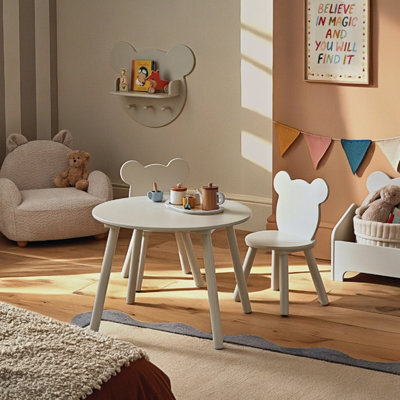 Cuddleco Play House Bear Table & 2 Chairs In Pebble - image 1