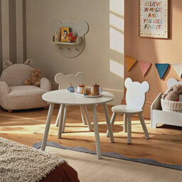 Cuddleco Play House Bear Table & 2 Chairs In Pebble