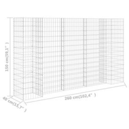 Berkfield H-Shaped Gabion Planter Steel Wire 260X40X150 Cm - thumbnail 6