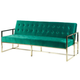 Beliani Sofa Bed 3 Seater Marstal Velvet Emerald Green - thumbnail 4