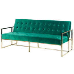Beliani Sofa Bed 3 Seater Marstal Velvet Emerald Green - thumbnail 5