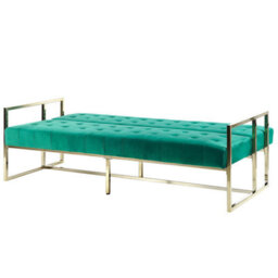 Beliani Sofa Bed 3 Seater Marstal Velvet Emerald Green - thumbnail 6