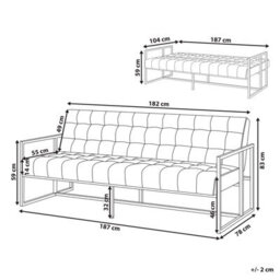 Beliani Sofa Bed 3 Seater Marstal Velvet Emerald Green - thumbnail 3