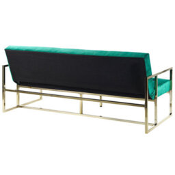 Beliani Sofa Bed 3 Seater Marstal Velvet Emerald Green - thumbnail 7