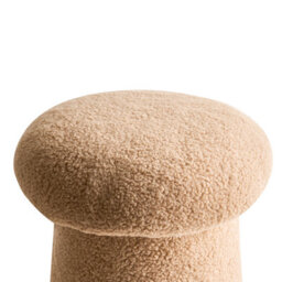 Wyld And Coco Luxe Living Beige Bouclé Mushroom Pouffe 45 X 45 X 46 Cm - thumbnail 5