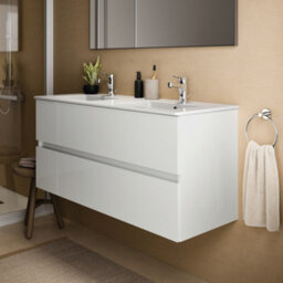 Ideal Standard Eurovit+ 1200mm Wall Mounted Vanity Unit With 2 Drawers In Gloss White - thumbnail 1
