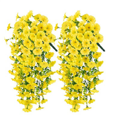 Artificial Outdoor Hanging Petunia Flowers, 2 Pieces Faux Petunias, Hanging Artificial Flowers, Weather Resistant, Uv Resistant - image 1