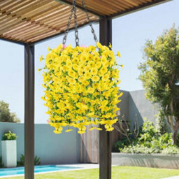 Artificial Outdoor Hanging Petunia Flowers, 2 Pieces Faux Petunias, Hanging Artificial Flowers, Weather Resistant, Uv Resistant - thumbnail 2