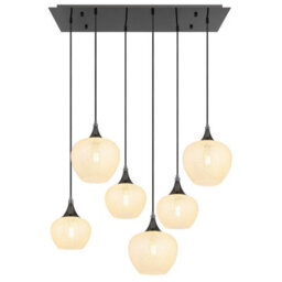 Luminosa Lighting Luminosa Maxy Cluster Pendant Ceiling Light Gunmetal Clear Glass Shade 6X E27 - thumbnail 3