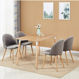 Life Interiors Single Grey Lucia Ergonomic Velvet Dining Chair With Wooden Legs, Modern Upholstered Accent Chair - thumbnail 9