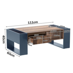Matteo Modern Wood Grain Coffee Table With Hidden Drawer And Double-Sided Storage - thumbnail 4