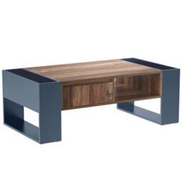 Matteo Modern Wood Grain Coffee Table With Hidden Drawer And Double-Sided Storage - thumbnail 7