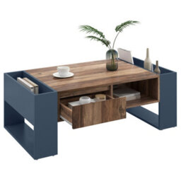 Matteo Modern Wood Grain Coffee Table With Hidden Drawer And Double-Sided Storage - thumbnail 8