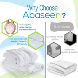 Abaseen 4 Inches Mattress Topper Double Bed 137X190X10Cm Double Mattress Topper 10Cm Unveil The Bliss, Embrace The Comfort - thumbnail 3