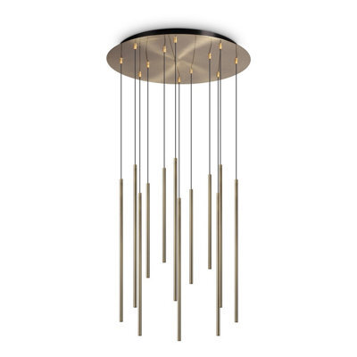 Ideal Lux Filo Decorative 12 Drop Cluster Pendant Ceiling Light Brass 3000K - image 1