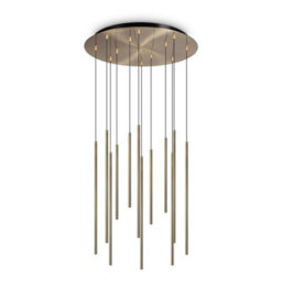 Ideal Lux Luminosa Filo Decorative 12 Drop Cluster Pendant Ceiling Light Brass 3000K