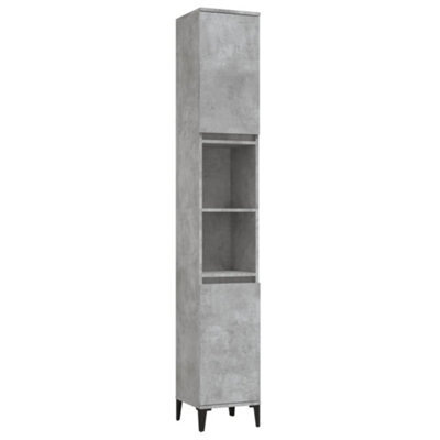 Berkfield Durable Bathroom Cabinet Concrete Grey 30X30X190 Cm Engineered Wood
