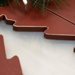 Christmas Tree World Battery-Operated 55Cm Red Decorative Wooden Sled - Tree Design - thumbnail 4