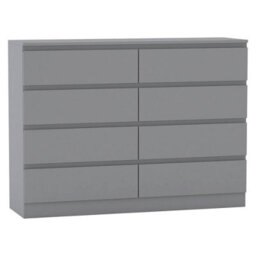 Urbn-Living Urbnliving 120Cm Wide Grey Wooden Chest Of 8 Drawers Bedroom Furniture Storage Bedside Modern Cabinet - thumbnail 4