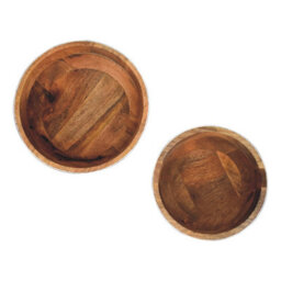 Artisan Furniture Solid Wood Floral Resin Inlay Bowl Set - thumbnail 8