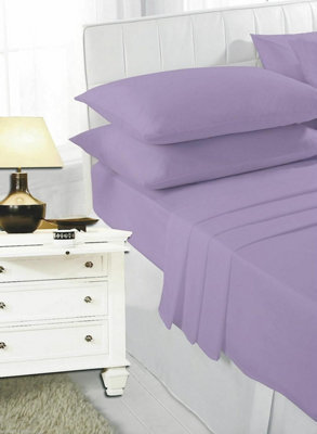 Homes & Linen Flat Sheet Bed Linen Soft Easy Care Polycotton Blend Plain Dyed Flat Bed Sheet