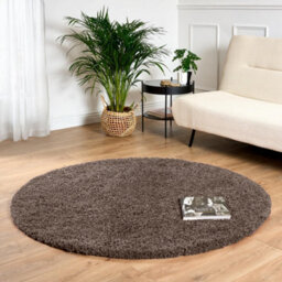 Bravich Taupe Shaggy Rug 120Cm Circle (4') - thumbnail 2