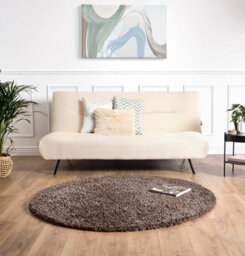 Bravich Taupe Shaggy Rug 120Cm Circle (4') - thumbnail 1
