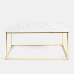 Ohs Manhattan Coffee Table With Metal Frame Living Room Home Decor - White Marble/gold - thumbnail 4