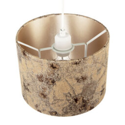 Happy Homewares Modern Textured Gold And Burnt Orange Jacquard Fabric Drum Lampshade - thumbnail 3