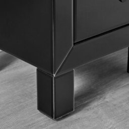 Furniturebox Uk Lexi Contemporary Black Mirrored Bedside Table Side Table Bedroom Cabinet Modern Slimline 3 Drawer Reflective - thumbnail 4