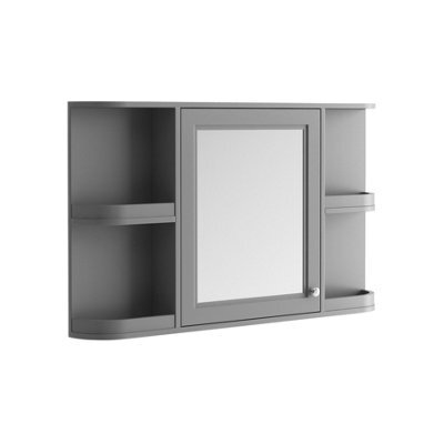 Plum&clay Fairmont Matt Grey Traditional Bathroom Mirror Cabinet (W)1170mm (H)700mm