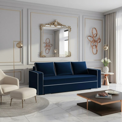 Beno Sofa Bed With Storage And Adjustable Headrests Modern Comfort For Your Living Room Blue - image 1