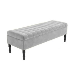 Safar 90Cm Ottoman Storage Bench -  Naples Shoe Bench - Silver Lined Upholstery Storage Footstool - thumbnail 4