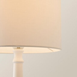 Valuelights Victoria Traditional White Wood Candlestick Table Lamp With White Drum Shade - thumbnail 4