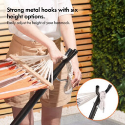 Hammock With Stand, Orange 1 Person Hammock With Adjustable Frame - thumbnail 6