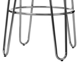 Orsina Versatile Chrome Metal And Elm Wood Round Bar Stool, Hairpin Stool, Sturdy Stool For Bar, Kitchen Counter, - thumbnail 5