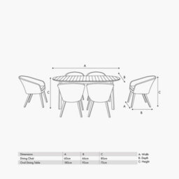 Pacific Lifestyle Cabon Acacia Wood And Pu Rattan Outdoor 6 Seater Dining Set - thumbnail 2