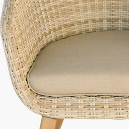 Pacific Lifestyle Cabon Acacia Wood And Pu Rattan Outdoor 6 Seater Dining Set - thumbnail 7