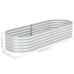 Berkfield Garden Raised Bed 240X80X44 Cm Galvanised Steel Silver - thumbnail 8