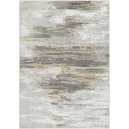 Livabliss San Francisco-Abstract Grey Yellow Ivory Modern Marble Living Dining Bedroom Rug 200 X 275 Cm Easy Care, Non Shedding - thumbnail 1
