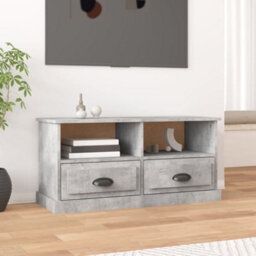 Berkfield Tv Cabinet Concrete Grey 93X35.5X45 Cm Engineered Wood - thumbnail 1