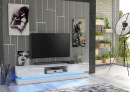 Bloom Tv Unit 180Cm White With High Gloss Doors And Led Lighting - Creative Furniture - thumbnail 5