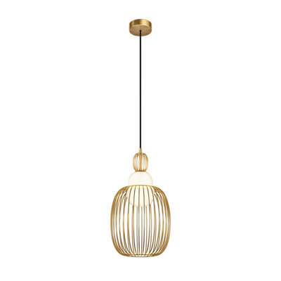 Luminosa Lighting Luminosa Levitation Modern 25Cm Wire Frame Pendant Ceiling Light Brass 1Xg9 White Shade - image 1