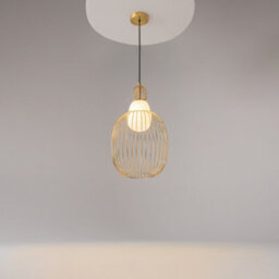 Luminosa Lighting Luminosa Levitation Modern 25Cm Wire Frame Pendant Ceiling Light Brass 1Xg9 White Shade - thumbnail 2