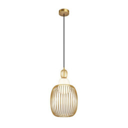 Luminosa Lighting Luminosa Levitation Modern 25Cm Wire Frame Pendant Ceiling Light Brass 1Xg9 White Shade - thumbnail 1